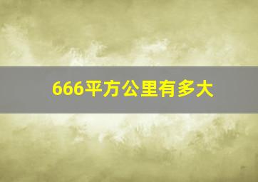 666平方公里有多大