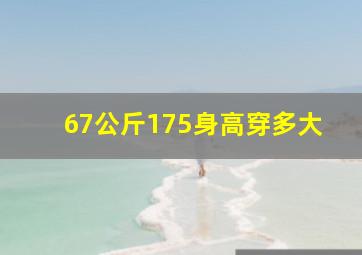 67公斤175身高穿多大