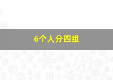 6个人分四组