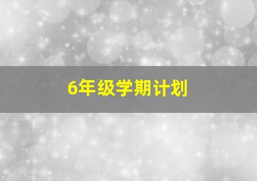 6年级学期计划