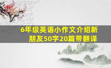 6年级英语小作文介绍新朋友50字20篇带翻译