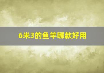 6米3的鱼竿哪款好用