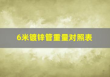 6米镀锌管重量对照表