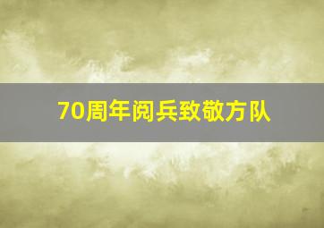 70周年阅兵致敬方队