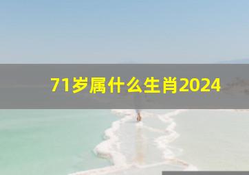 71岁属什么生肖2024