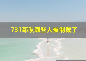 731部队哪些人被制裁了