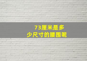 73厘米是多少尺寸的腰围呢