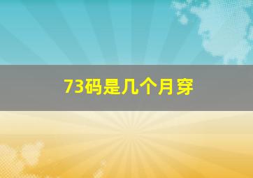 73码是几个月穿