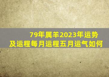 79年属羊2023年运势及运程每月运程五月运气如何