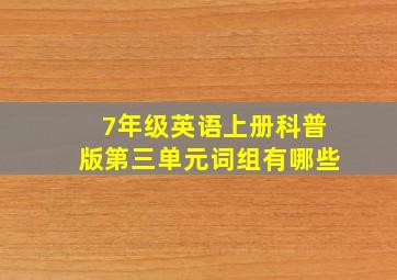 7年级英语上册科普版第三单元词组有哪些