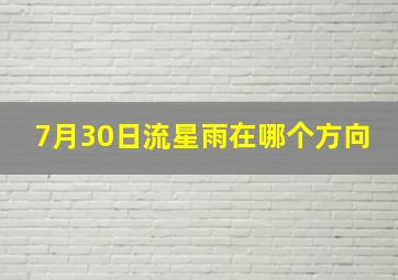 7月30日流星雨在哪个方向