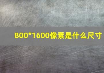 800*1600像素是什么尺寸