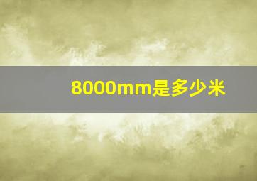 8000mm是多少米