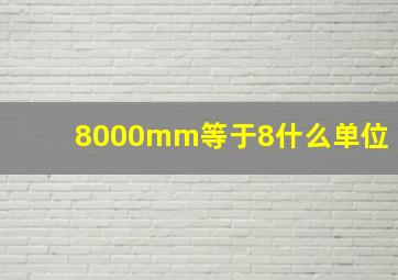 8000mm等于8什么单位