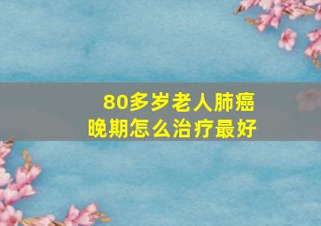 80多岁老人肺癌晚期怎么治疗最好