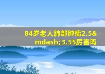 84岁老人肺部肿瘤2.5—3.55厉害吗