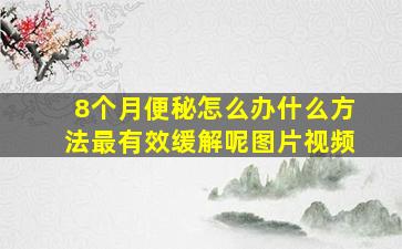 8个月便秘怎么办什么方法最有效缓解呢图片视频