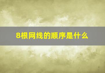 8根网线的顺序是什么