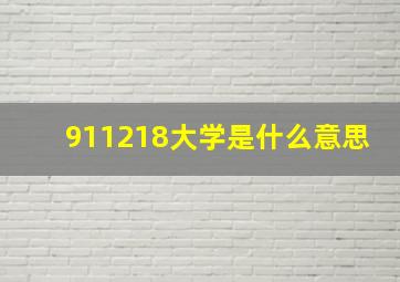 911218大学是什么意思