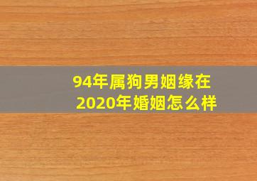 94年属狗男姻缘在2020年婚姻怎么样