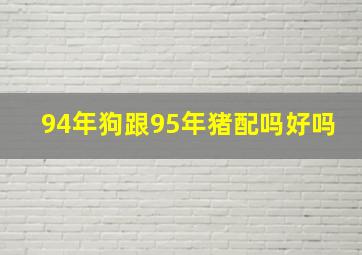 94年狗跟95年猪配吗好吗