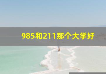 985和211那个大学好