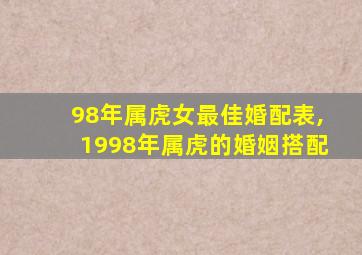 98年属虎女最佳婚配表,1998年属虎的婚姻搭配