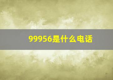 99956是什么电话