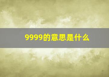 9999的意思是什么