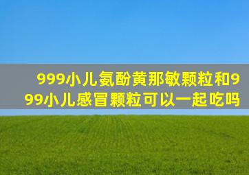 999小儿氨酚黄那敏颗粒和999小儿感冒颗粒可以一起吃吗