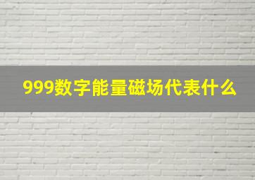 999数字能量磁场代表什么