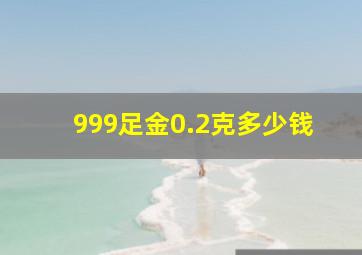 999足金0.2克多少钱