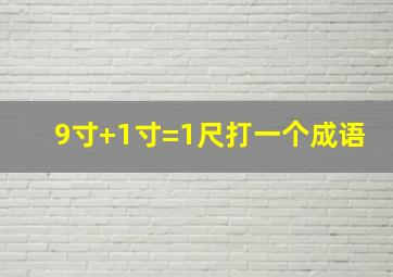 9寸+1寸=1尺打一个成语