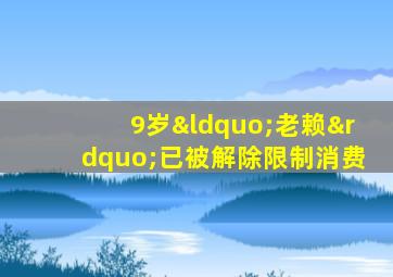 9岁“老赖”已被解除限制消费