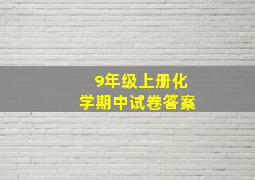 9年级上册化学期中试卷答案