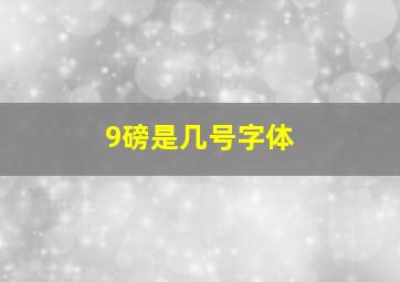 9磅是几号字体