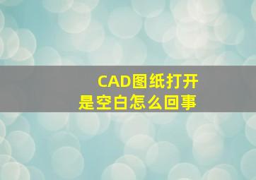 CAD图纸打开是空白怎么回事