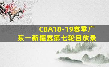 CBA18-19赛季广东一新疆赛第七轮回放录