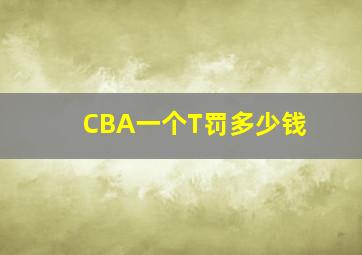 CBA一个T罚多少钱