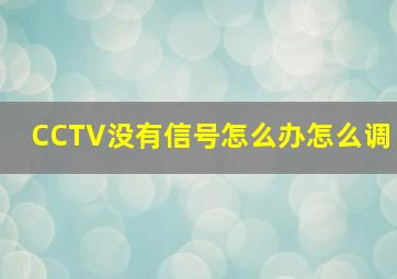 CCTV没有信号怎么办怎么调