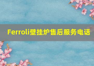 Ferroli壁挂炉售后服务电话