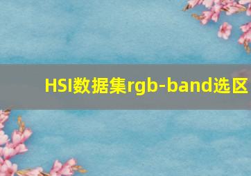 HSI数据集rgb-band选区