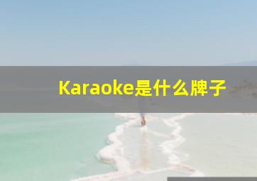 Karaoke是什么牌子