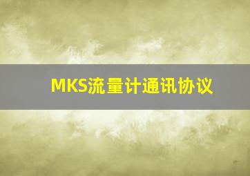 MKS流量计通讯协议