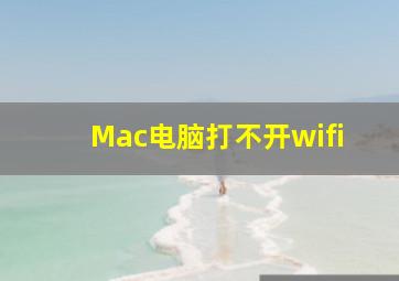 Mac电脑打不开wifi