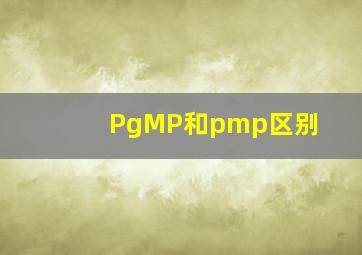 PgMP和pmp区别