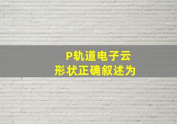 P轨道电子云形状正确叙述为