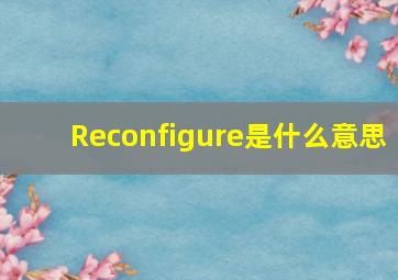 Reconfigure是什么意思