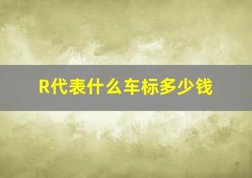 R代表什么车标多少钱