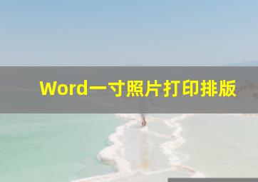 Word一寸照片打印排版